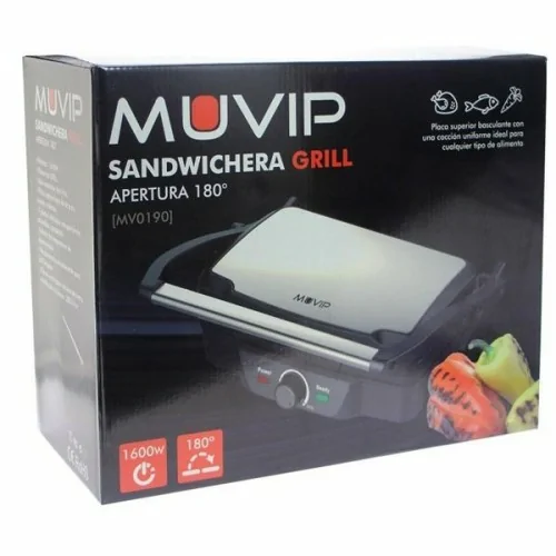 Sandwichera Muvip MV0190 1600w 180º Grill Inox