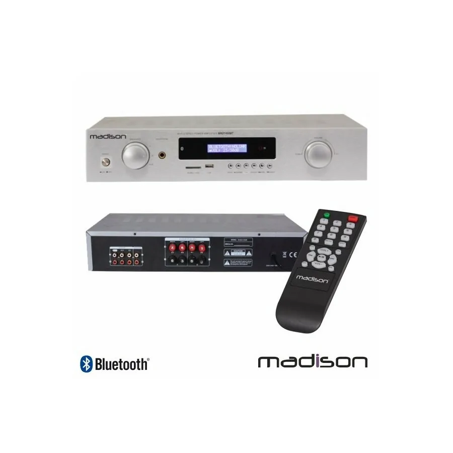 Amplificador Madison MAD-1400BT USB Plata