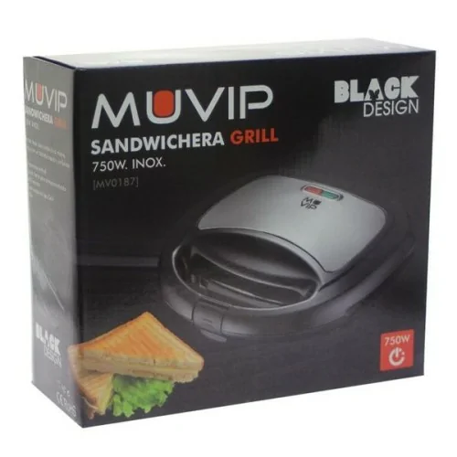 Sandwichera Muvip MV0187 /750W/Grill/Negro
