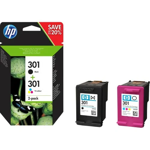 HP Pack de ahorro de 2 cartuchos de tinta original 301