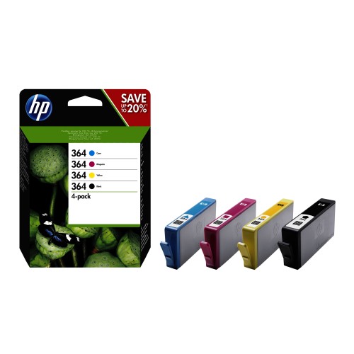 HP Pack de ahorro de 4 cartuchos de tinta original 364
