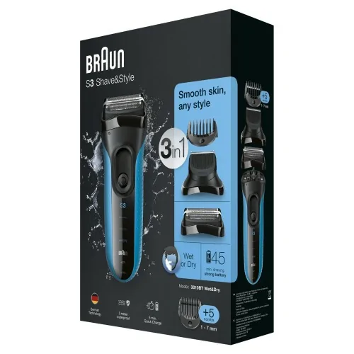 Braun Series 3 Shave&Style 3010BT Máquina de afeitar de láminas
