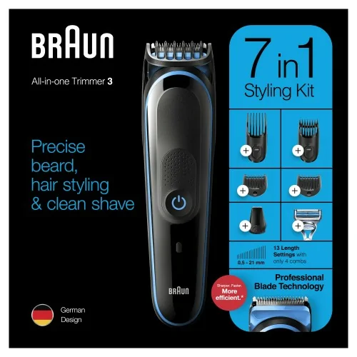 Braun 81713348 cortadora de pelo y maquinilla Negro, Azul