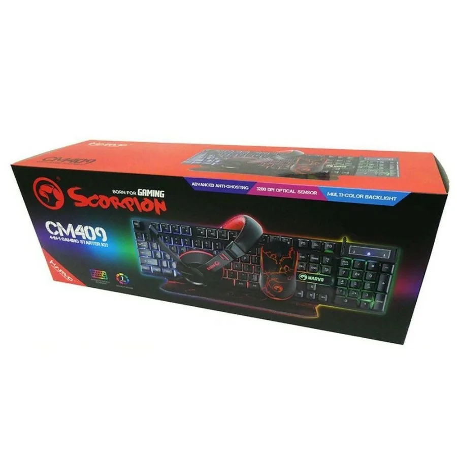 Kit Gaming Marvo Cm409sp 4en1 Teclado/raton/aur