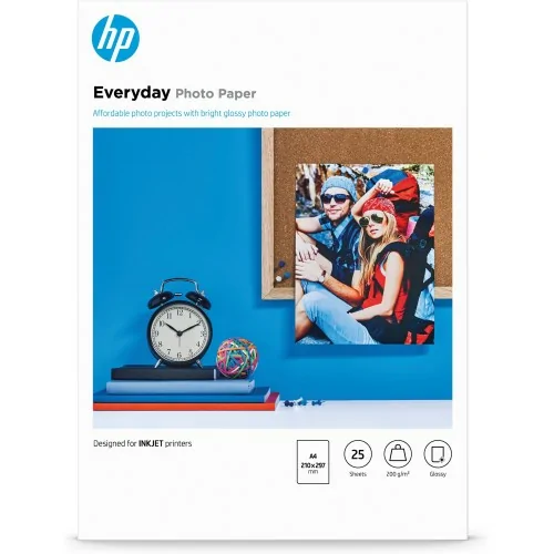 HP Papel fotográfico con brillo Everyday - 25 hojas/A4/210 x