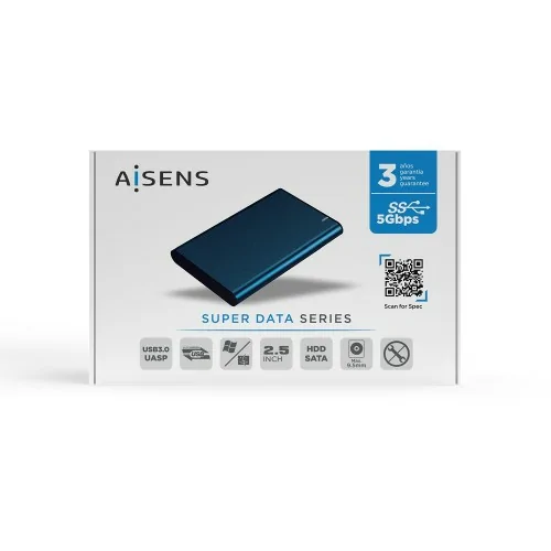 AISENS Caja Externa 2.5" ASE-2525PB 9.5 mm SATA A USB 3.0/USB