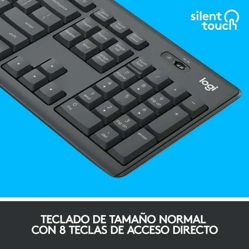 Logitech MK295 Silent Wireless Combo teclado Ratón incluido USB QWERTY Español Grafito
