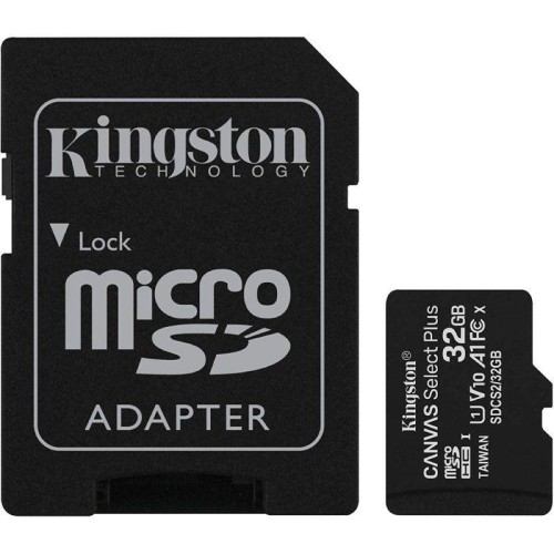 TARJETA MICROSD HC 32GB ADAPTADOR CANVAS SELECT PLUS CLASE 10 KINGSTON