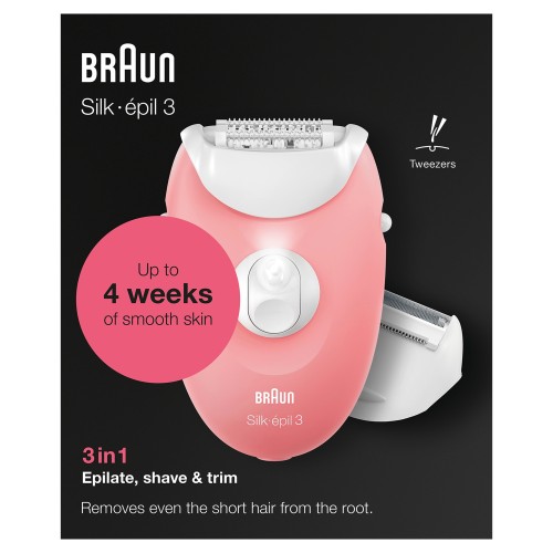 Braun Silk-épil 3 -277 20 pinzas Blanco, Rosa