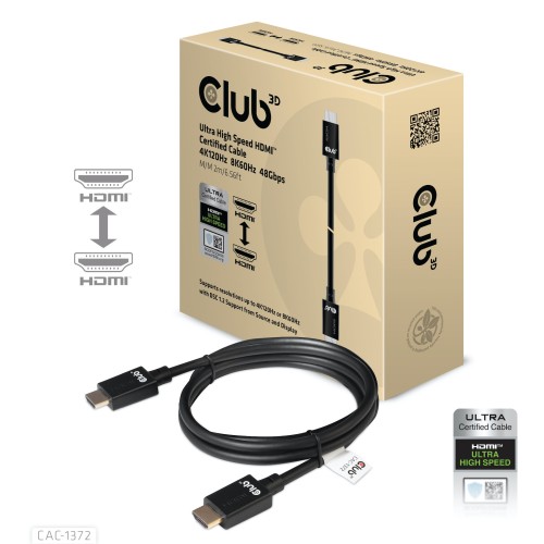 CLUB3D Ultra High Speed HDMI 4K120Hz, 8K60Hz Certified Cable