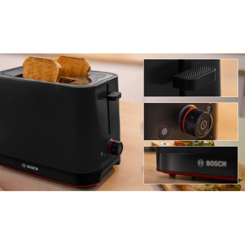 Bosch TAT3M123 tostadora 2 rebanada(s) 950 W Negro