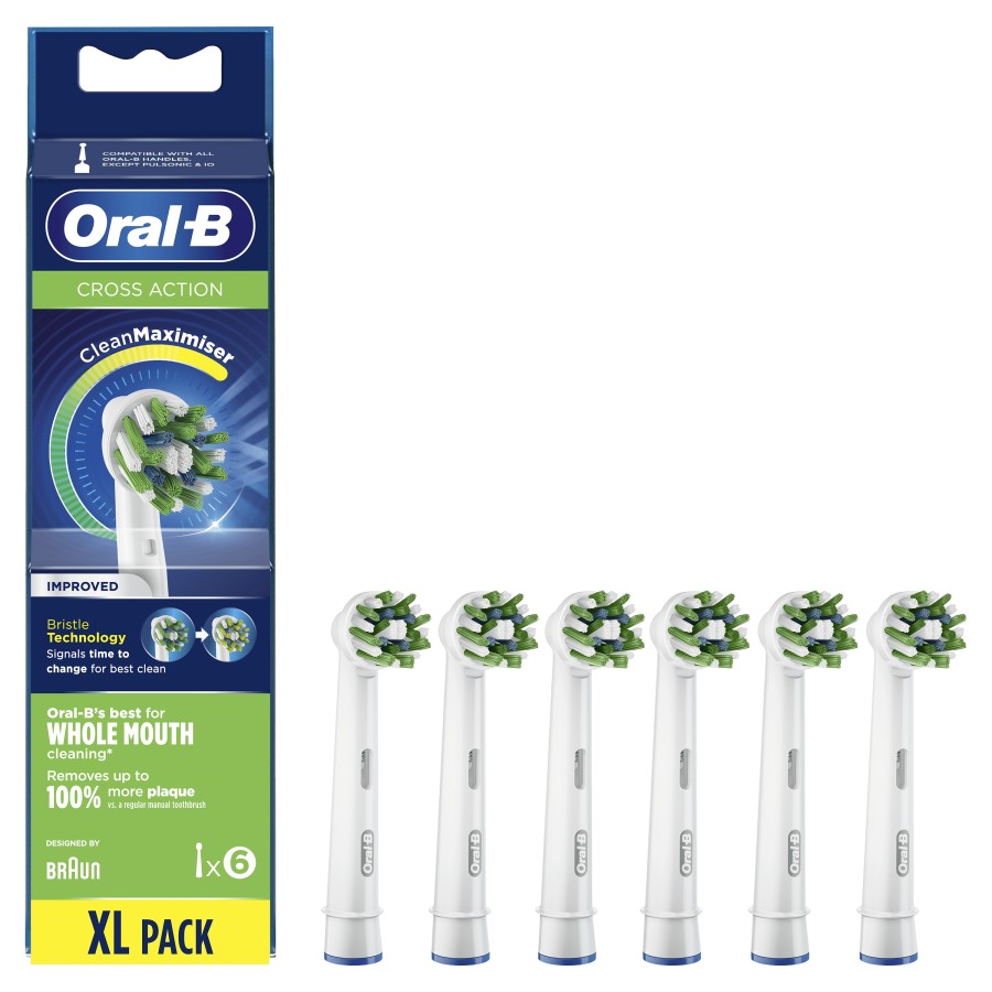 Oral-B CrossAction 80339345 cepillo de cabello 6 pieza(s) Azul, Verde, Blanco Oral-B CrossAction 80339345 cepillo de cabello 6 pieza(s) Azul, Verde, Blanco