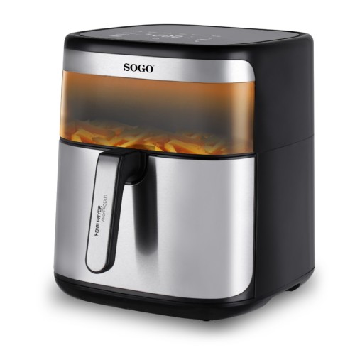 Sogo FRE-SS-10905 freidora Sencillo 10 L Independiente 1700 W Freidora de aire caliente Negro, Plata