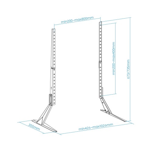 TooQ Soporte de mesa para pantallas 23”-75”