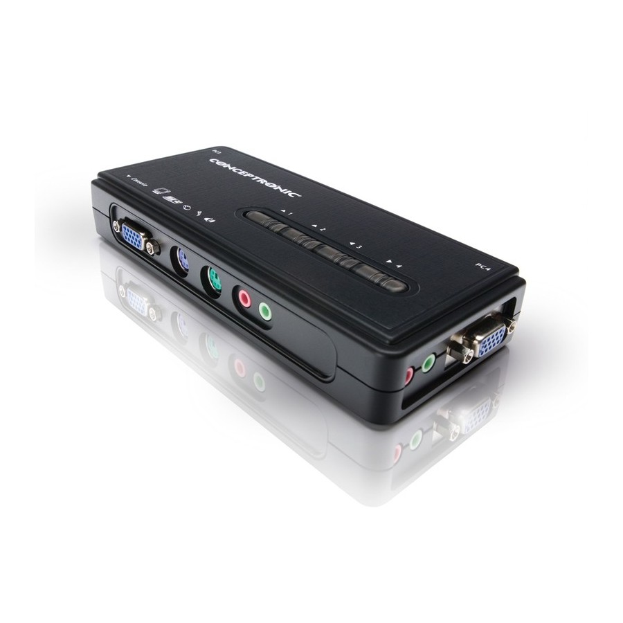 Conceptronic 4 puertos PS2 KVM Switch con audio Conceptronic 4 puertos PS2 KVM Switch con audio