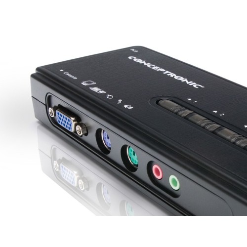 Conceptronic 4 puertos PS2 KVM Switch con audio Conceptronic 4 puertos PS2 KVM Switch con audio