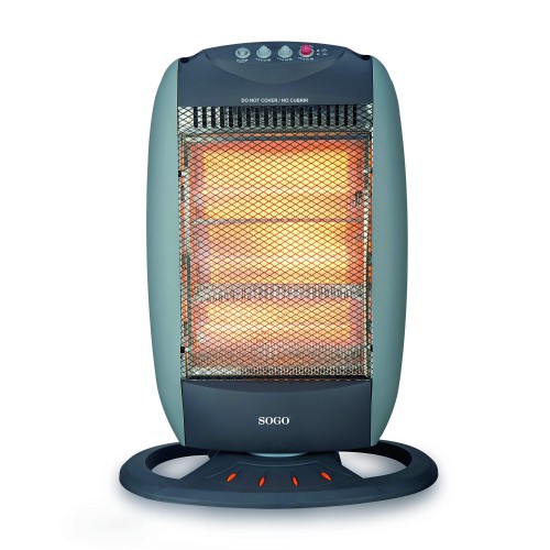 Sogo CAL-SS-18223 calefactor eléctrico Interior Negro, Gris 1200 W Calefactor eléctrico halógeno
