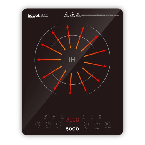 Sogo COC-SS-10246 hobs Negro Encimera 28 cm Con placa de inducción 1 zona(s)