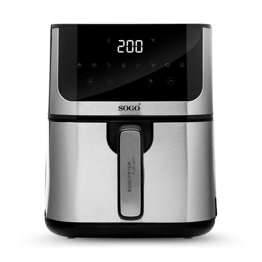 Sogo DIGIFRYER1400 Sencillo 5 L Independiente 1400 W Freidora de aire caliente Negro, Acero inoxidable