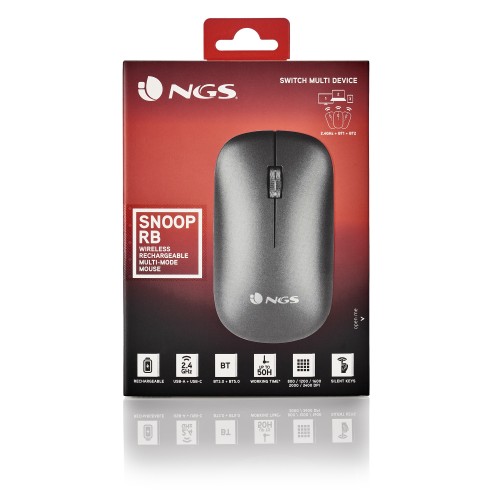 NGS SNOOP-RB ratón Oficina Ambidextro Bluetooth Óptico 2400 DPI NGS SNOOP-RB ratón Oficina Ambidextro Bluetooth Óptico 2400 DPI