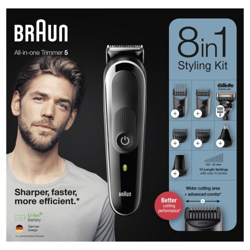 Braun All-in-one MGK5360 Batería 2,1 cm Negro, Gris