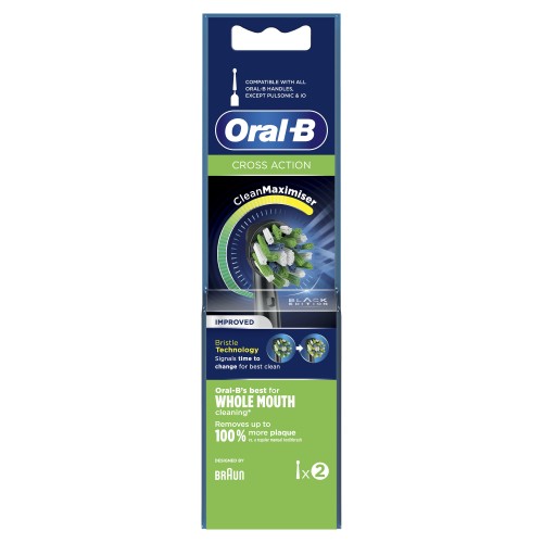 Oral-B CrossAction Clean Maximiser Brush Heads 2 pieza(s) Negro