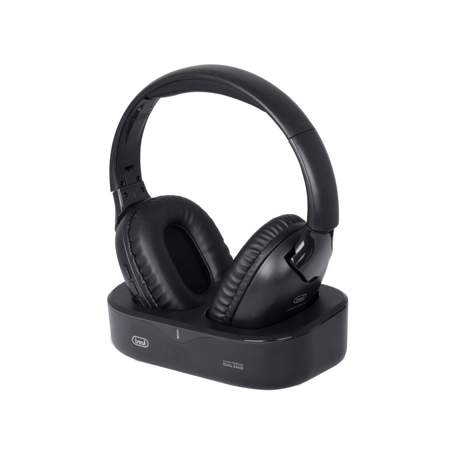 Trevi FRS 1490 RW Auriculares Inalámbrico Diadema Llamada Música TV USB Tipo C Base de carga Negro