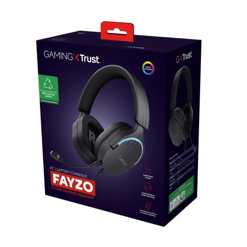Trust GXT 490 FAYZO Auriculares Alámbrico Diadema Juego USB tipo A Negro