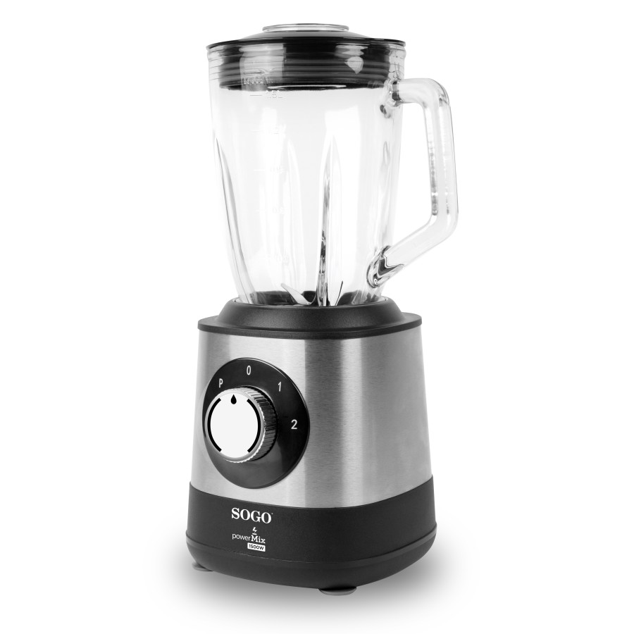 Sogo BAT-SS-5585 licuadora 1,5 L Batidora de vaso 1500 W Negro, Acero inoxidable